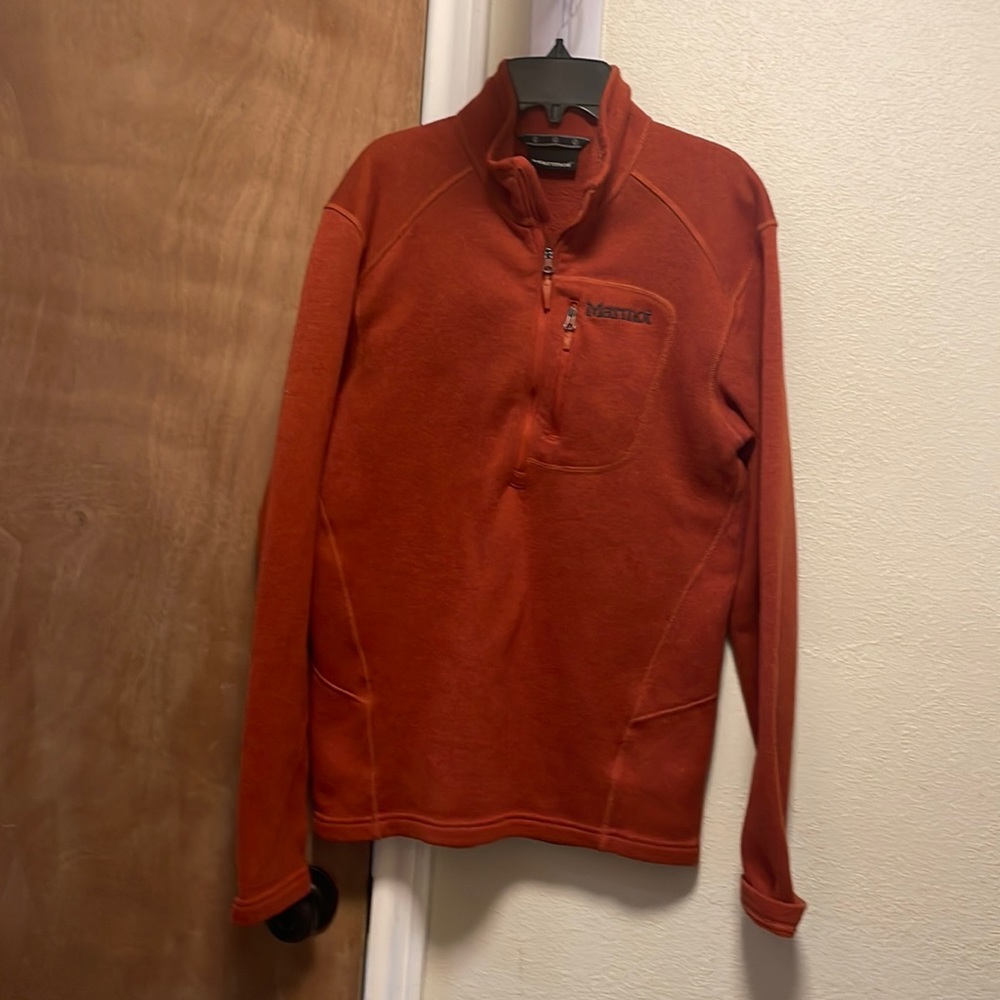 Marmot Drop Line 1/2 Zip Sweater Fleece Pullover Jacket Dark Rust Men's M